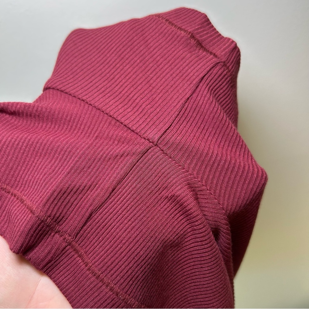 Skims Ribbed Lounge Shorts Burgundy Size Extra Small - Picture 7 of 7